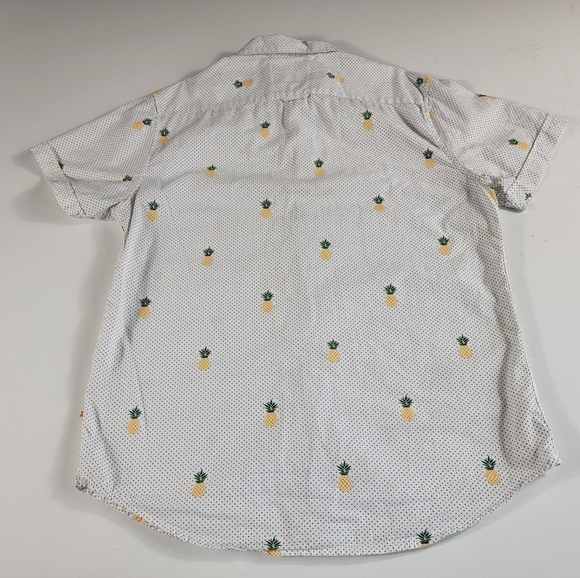 Denim & Flower Button Up Tropical Edition  Short Sleeve Slim Fit Shirt Mens M - Picture 3 of 6